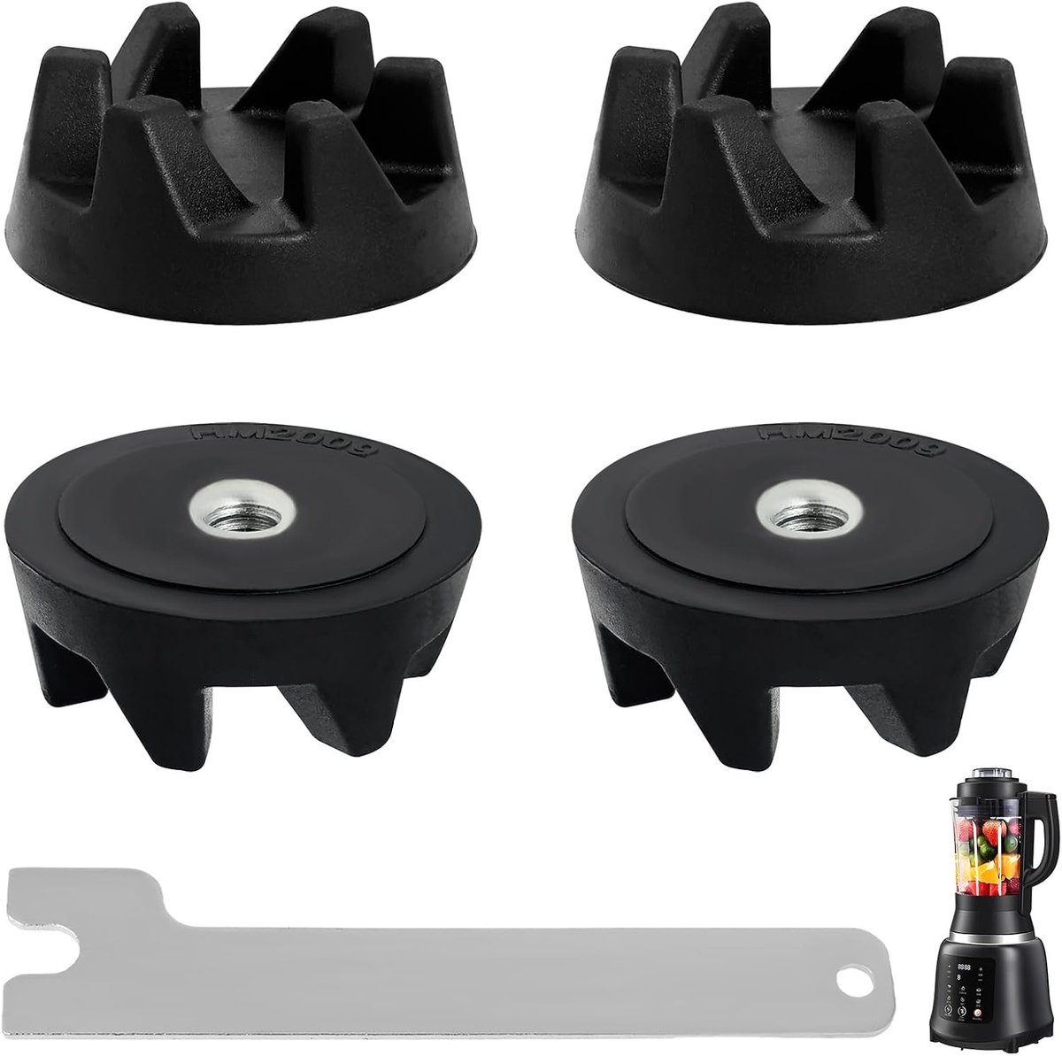 Blender coupler reserveonderdelen, rubber mixer koppeling spindel gereedschap reserveonderdeel, compatibel met KitchenAid modellen KSB52, KSB5, 5KSB52 en 5KSB5 (montagesleutel