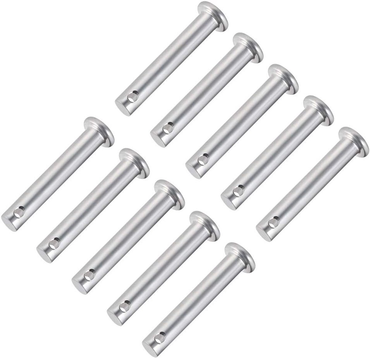 Sourcing map 10 stuks eengat vorkbouten 8 mm x 20 mm platte kop verzinkt staal 6mm x 35mm 10 Pcs