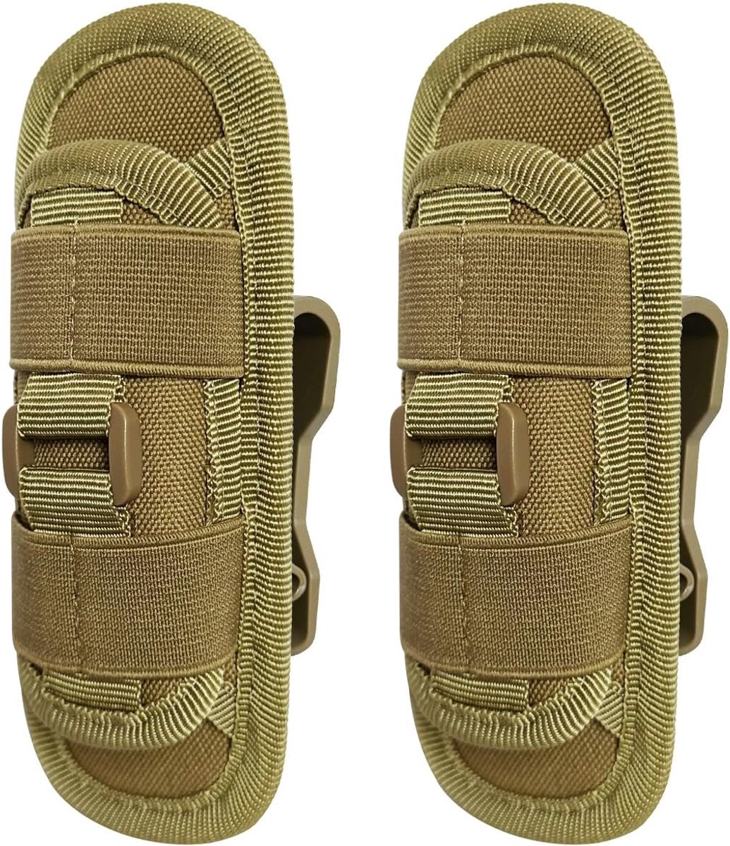 Tactische zaklamphouder, 360 graden draaibaar, Molle zaklamp, zaklamphouder, riemhouder, tas voor outdoor, wandelen, jacht, camping, training, 2 stuks