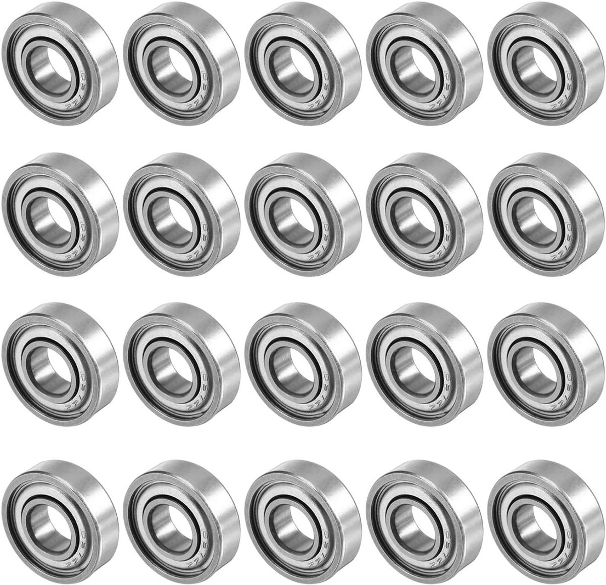 Lagers, diepe groeven, miniatuur, dubbel afgeschermd, 697Z, 7 mm x 17 mm x 5 mm, 20 stuks