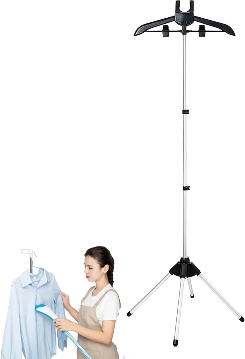 Kledingstoomrek Handheld - Stoomrek Kleding - Kleding Stomen - In Hoogte Verstelbaar - Max 155 cm - Zwart