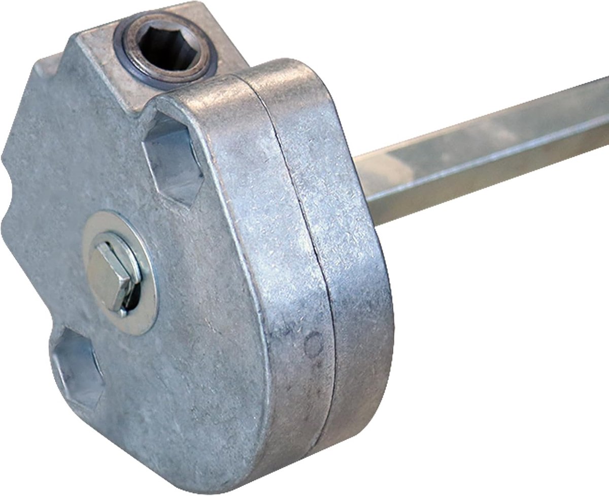 lier 6P7 zonder einde van de slag – vierkant 8 mm mannelijk voor Bubendorff rolluiken – robuuste handmatige lier voor reparatie of renovatie van rolluiken met zwengel