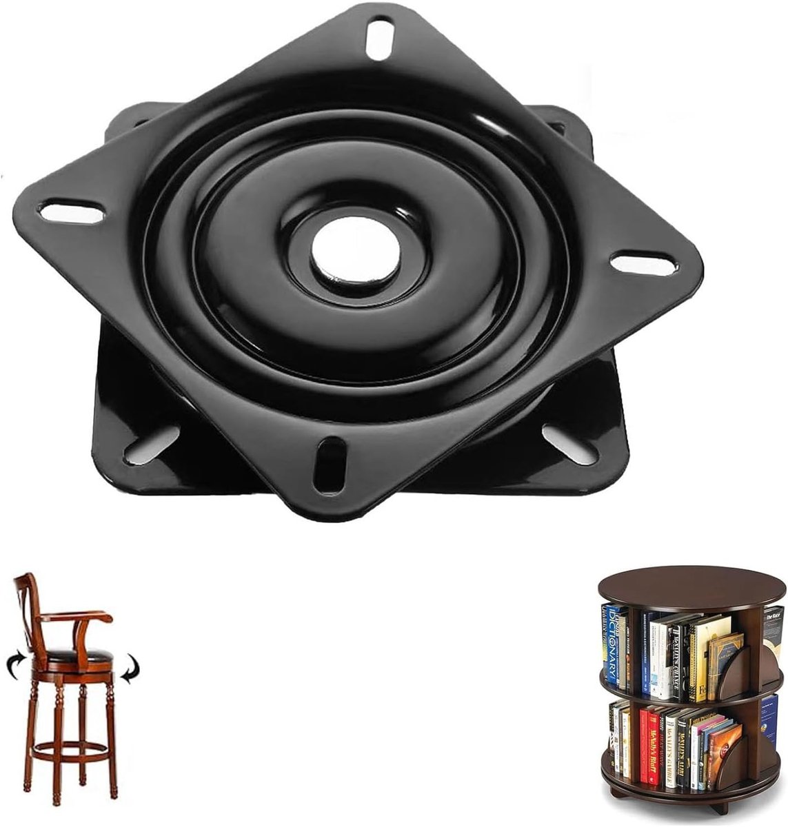 draaikogellagers, platte lagers, 360° draaibaar, 153 x 153 x 20 mm, capaciteit 200 kg, voor stoelen, boekenplanken, tafels (15,2 cm)