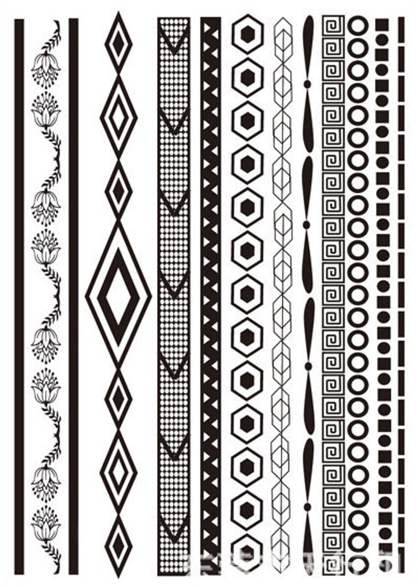 Tijdelijke tattoo lace geometry enkel 3 dagen