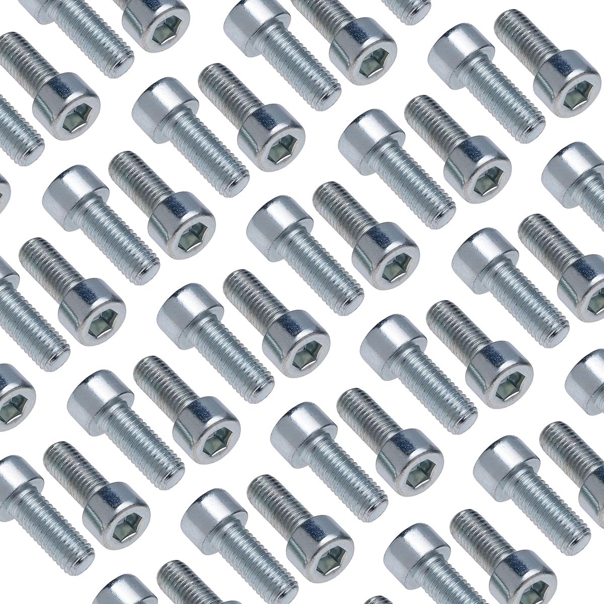 M8x12-8.8 (Pack van 10) Verzinkt Zeskant Inbusbouten Schroefdraad Bevestigingsmiddelen Cilindrische Zware Gecertificeerd Standaard DIN912 (8mm x 12mm)