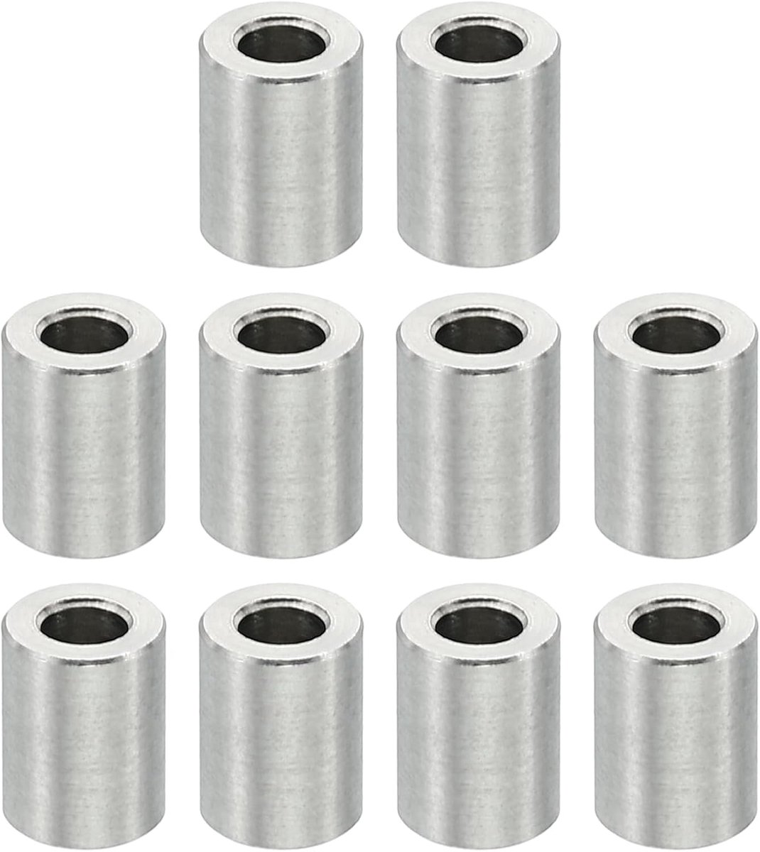M3 roestvrijstalen afstandhouders, 10 stuks metalen afstandhouders roestvrij staal 3,1 mm ID x 6 mm OD X8 mm L roestvrijstalen afstandhouders schroef afstandhouder ronde voor 1/8 inch of M3