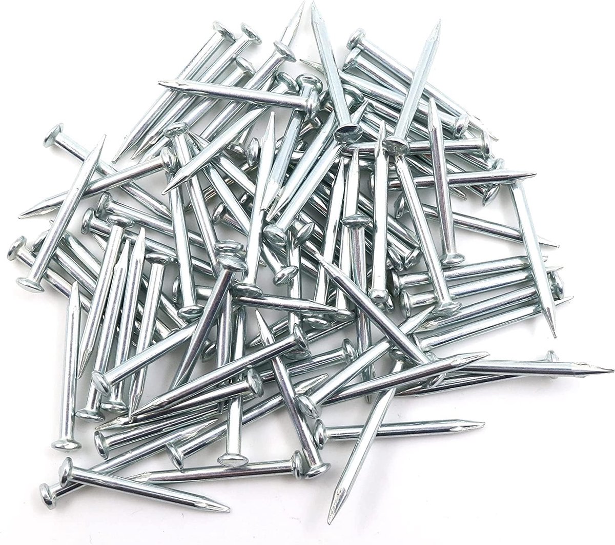 100 x stalen pennen stalen nagels plint pennen nagel 1,5 x 20 mm platte kop verzinkt