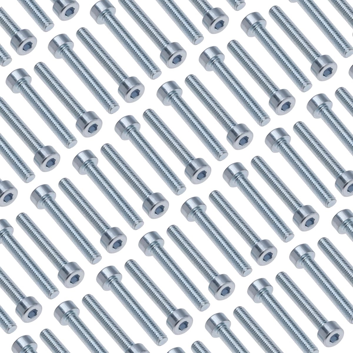 M8x25-8.8 (Pack van 10) Verzinkt Zeskant Inbusbouten Schroefdraad Bevestigingsmiddelen Cilindrische Zware Gecertificeerd Standaard DIN912 (8mm x 25mm)