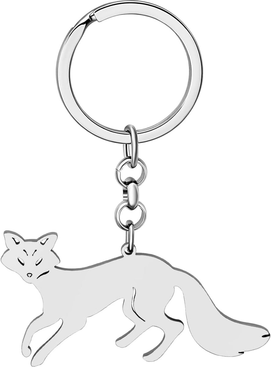 Leuke Vos Sleutelhangers Leuke Wilde Dieren Autosleutels Sleutelhanger Sieraden Voor Vrouwen Portemonnee Handtassen Charms Geschenken, Verzilverd, Medium