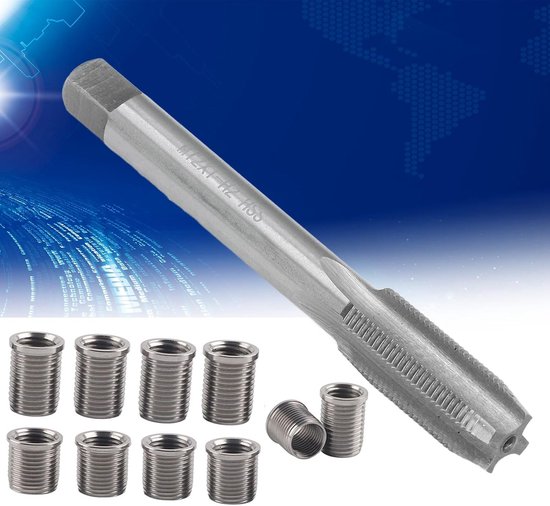Draad Reparatie Tool M10x1.0 Bout + M12x1.0 Tap Auto Accessoires Hardware Kit Reparatie Tap Kit Rethread Tool Ruimer Inserts Kit — afbeelding 5