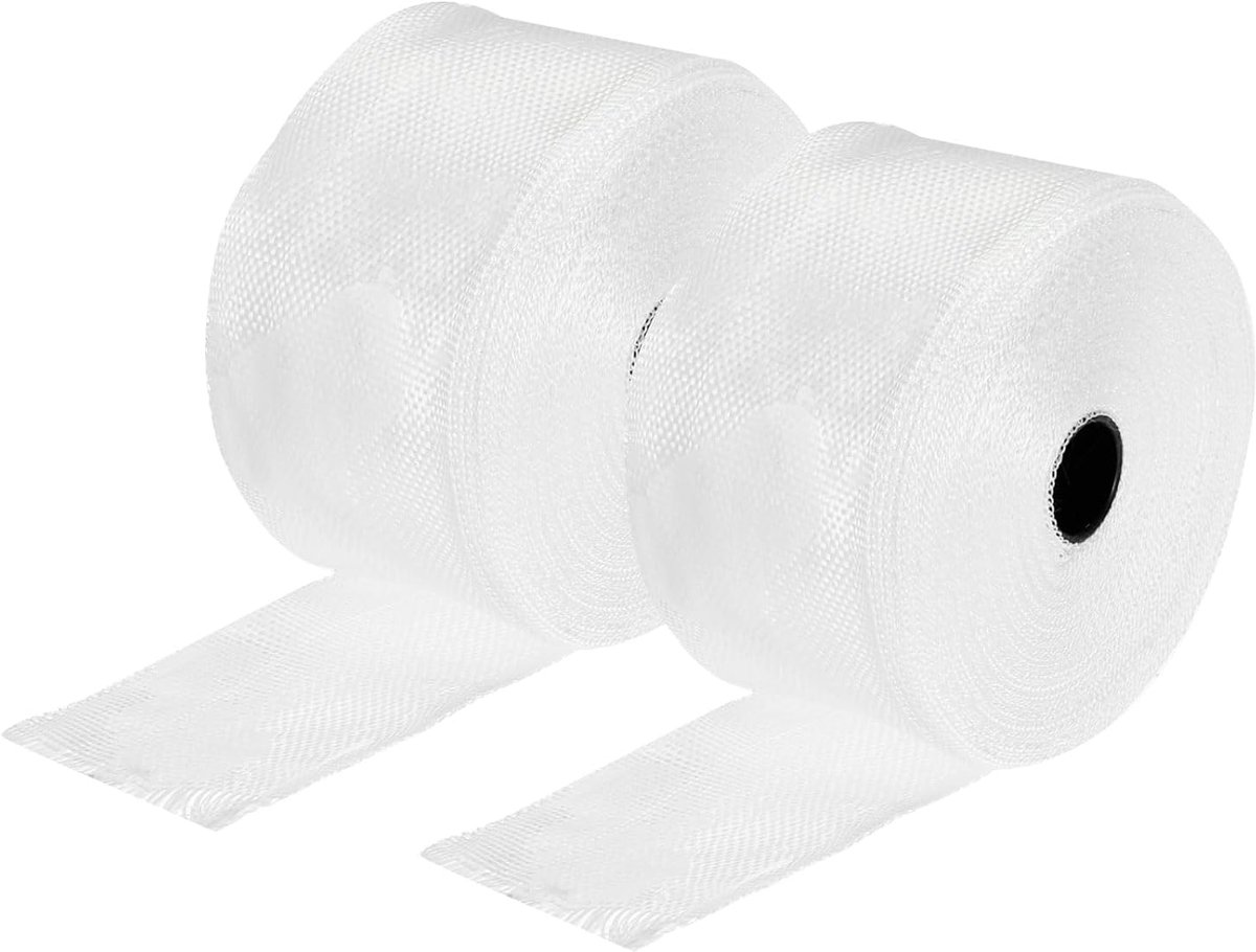Glasvezelweefseltape, 30 m x 50 mm x 0,15 mm, van glasvezel, C-plakband van vezel, isolatietape voor versterking, reparatie, 2 stuks