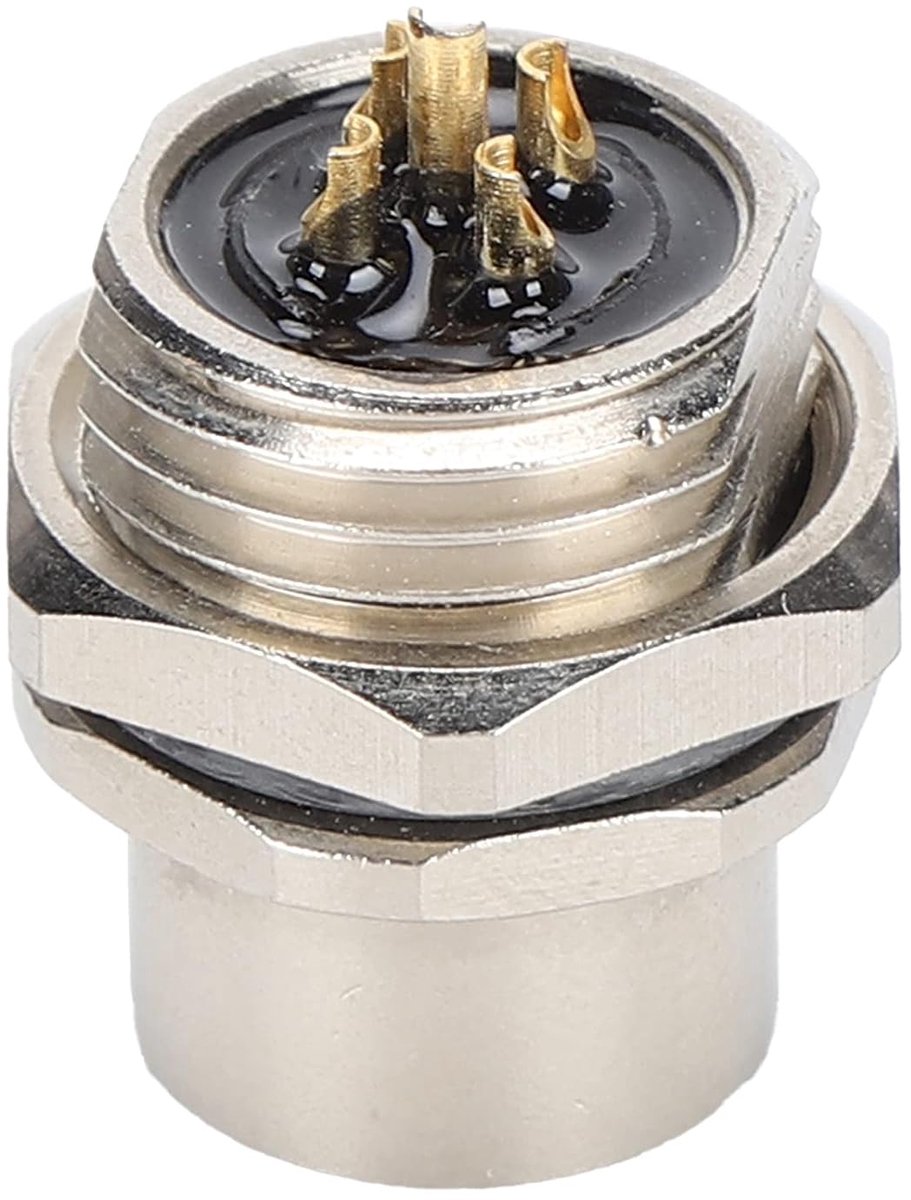 M12-b-s5 5-pins mannelijke connector Paneelconnector Vergulde behuizing IP67 Waterdicht messing vernikkeld behuizing voor mannelijke connector Signaal en elektronica