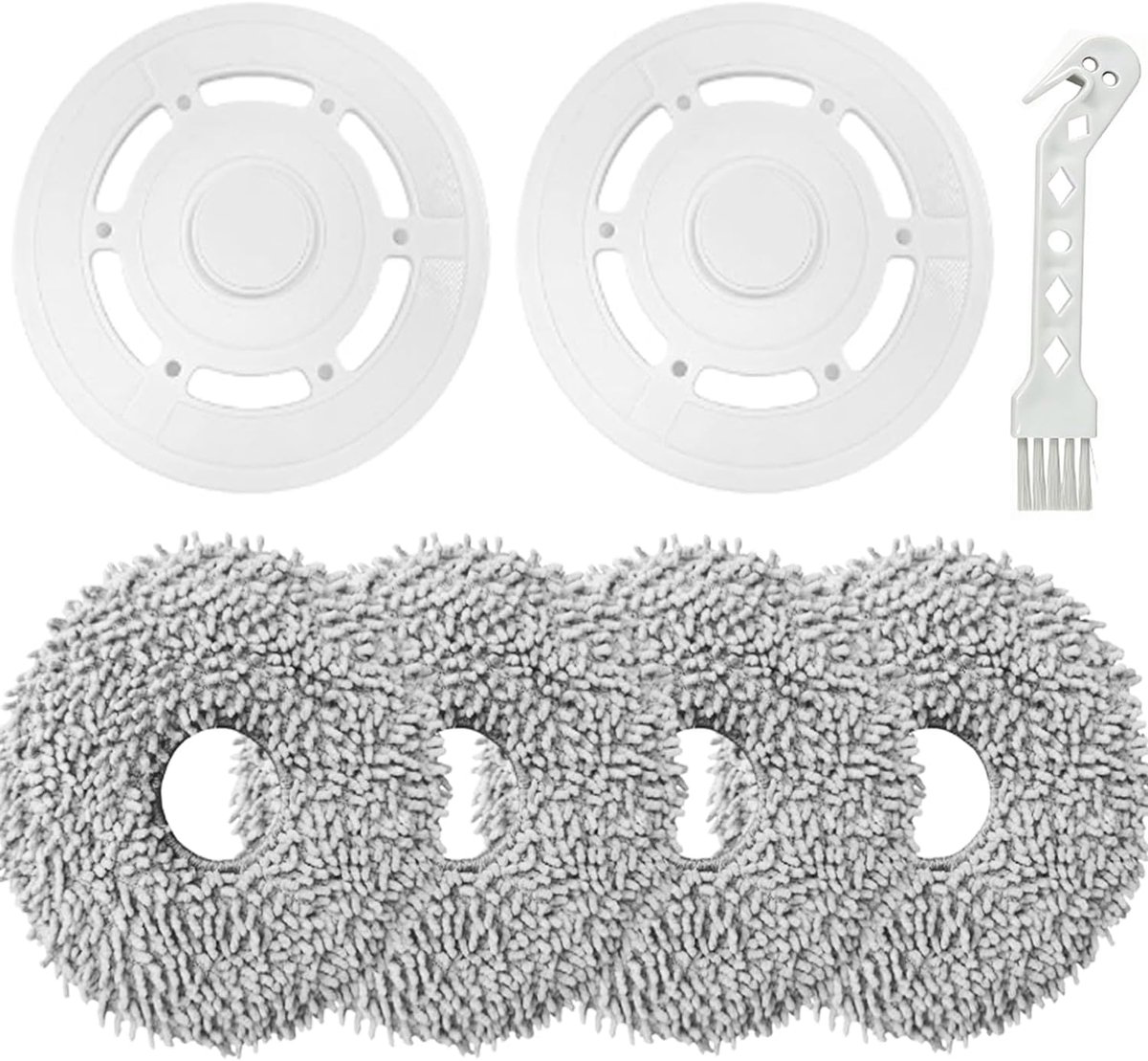 Dweildoeken met vervangende houder voor Ecovacs Deebot T20 Omni / T20e Omni robotstofzuiger accessoires (4+2 stuks)