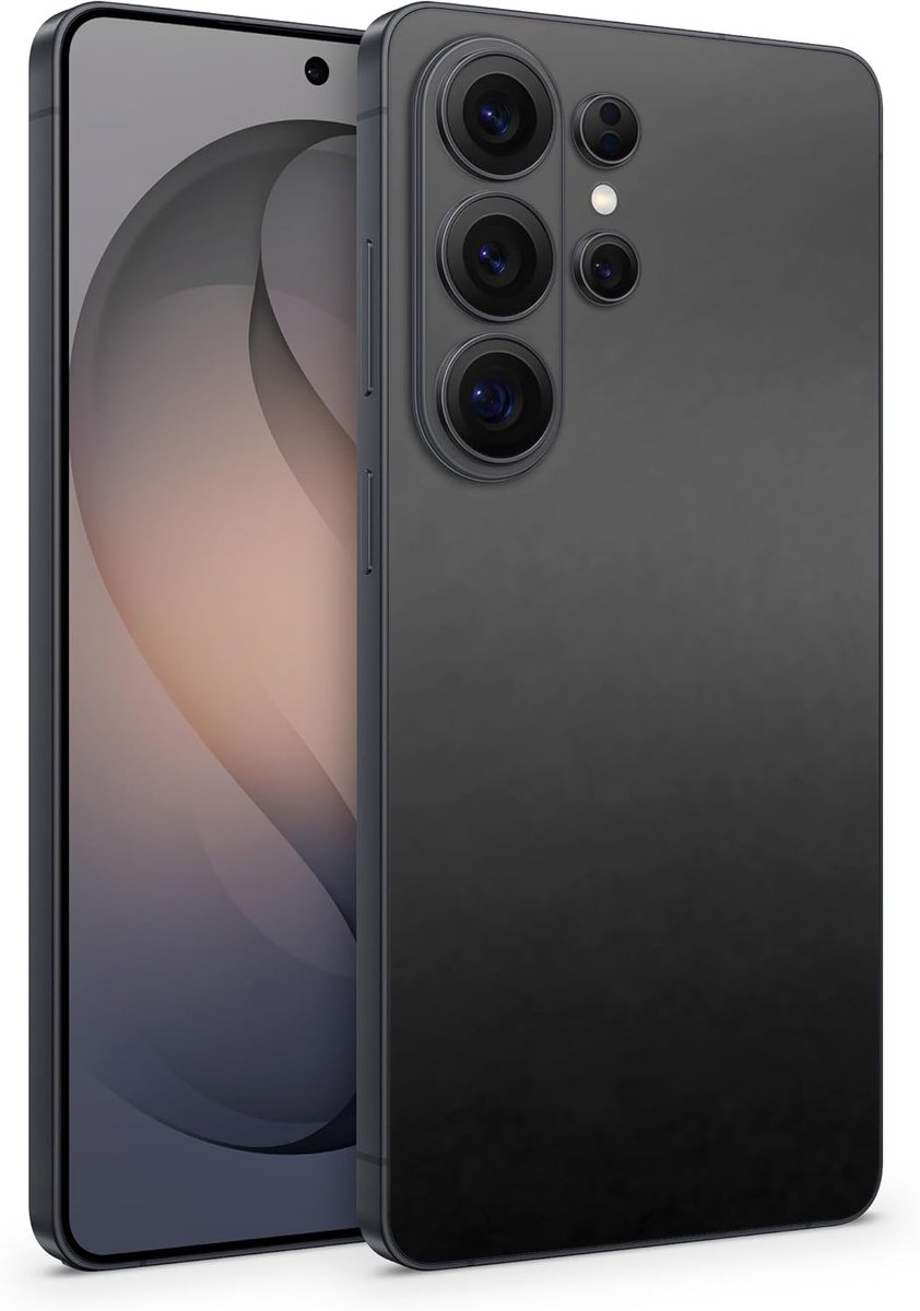 Skins compatibel met Samsung Galaxy S26 & S26 Ultra, skin beschermfolie 360° volledige dekking of alleen achterkant (alleen achterkant, mat zwart, Galaxy S26 Ultra)