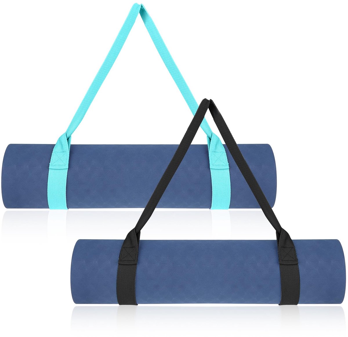 Draagriem yogamat 155 x 3,8 cm - verstelbaar zeegroen en zwart - voor yoga en fitness - SnelShoppen