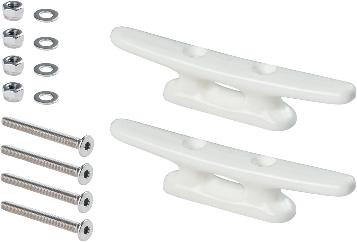 2 nylonlampen in zwart of wit, verschillende maten, incl. V4A-schroeven