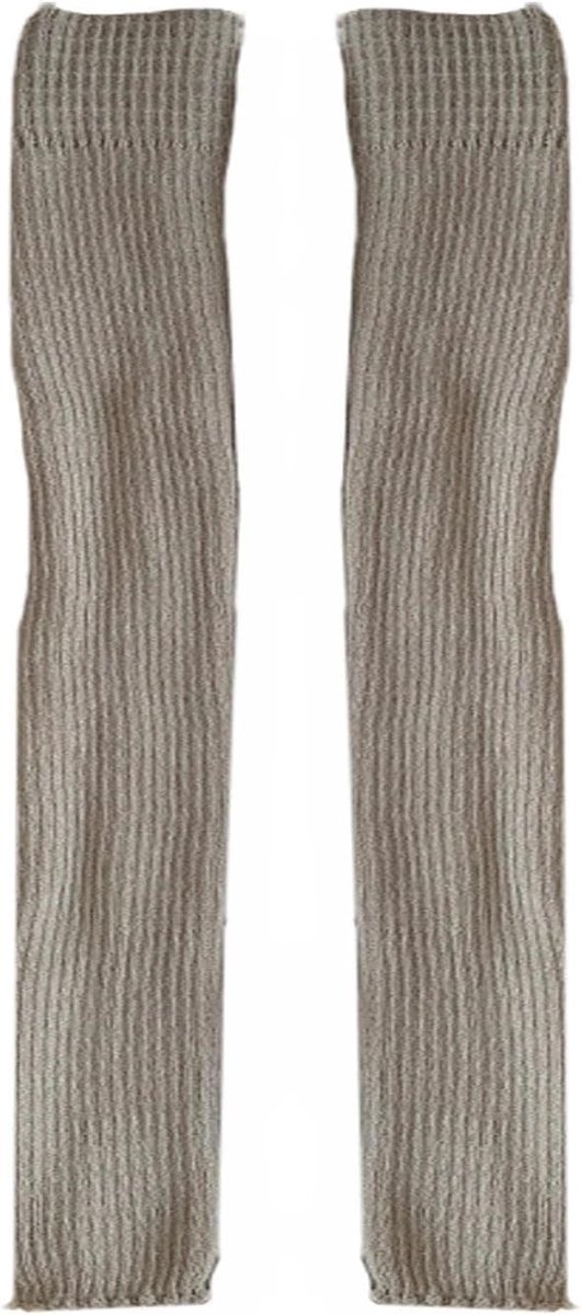 Sokken, dijbeenwarmers, winterse voetloze yogasokken, yoga kniehoge legsokken, winterwarme lange laarssokken, voor vrouwen en meisjes (grijs)