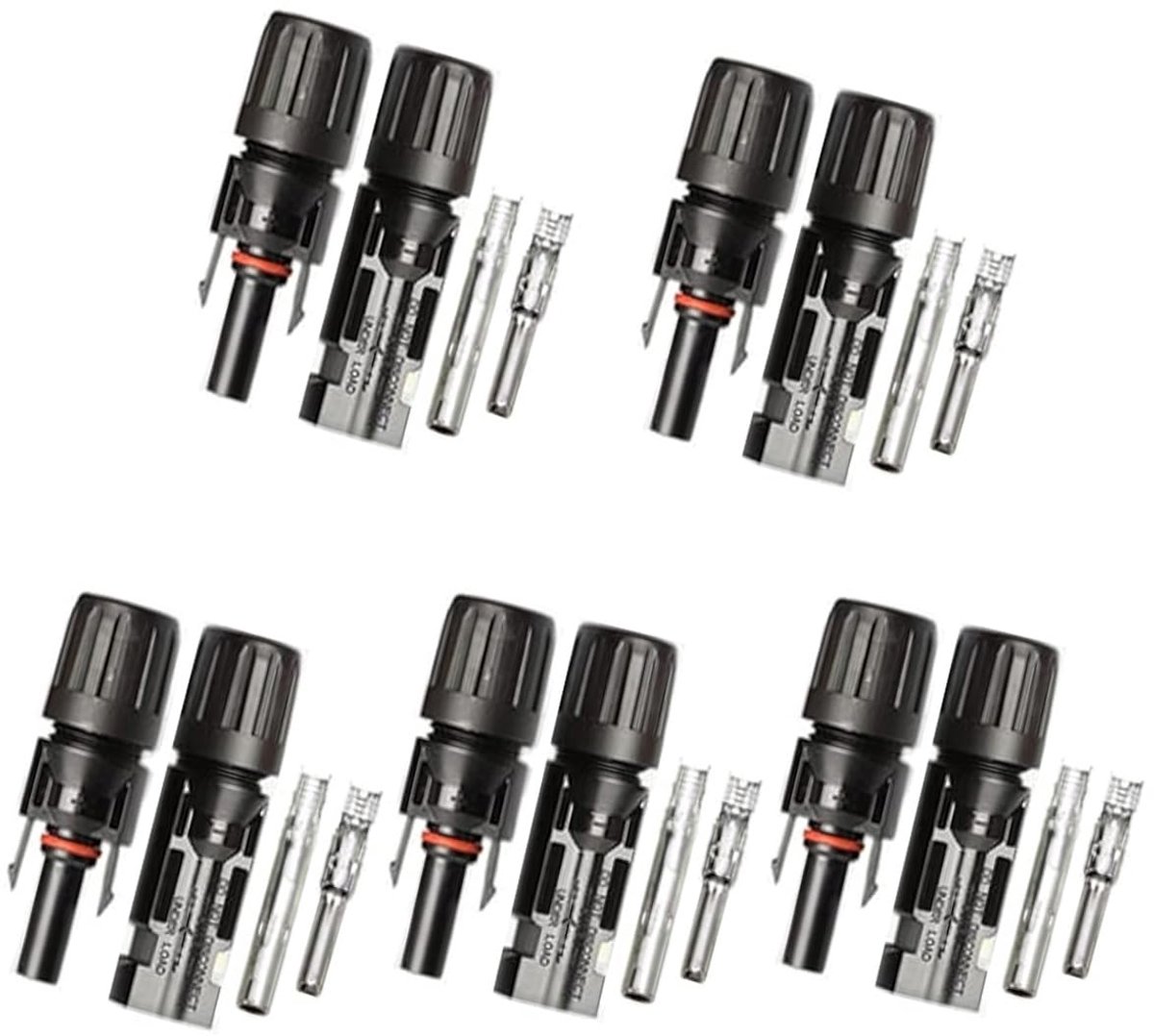 Solar panel connectors - 5 paar male/female - IP67 waterdicht - geschikt voor PV systemen - ShopVlot