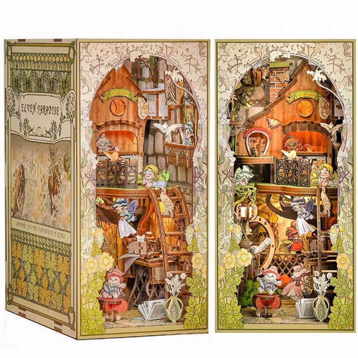 CuteBee Miniatuur Boek Nook Huisje 'Zevende Hemel' met Engeltjes