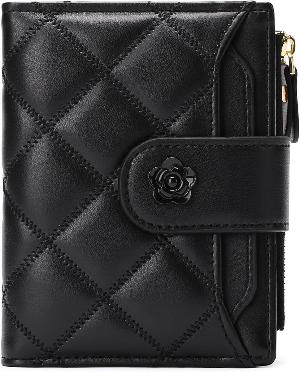 Vrouwenportemonnee klein - leren bifold - RFID blokkering - 15 creditcard slots en muntvak - ShopVlot