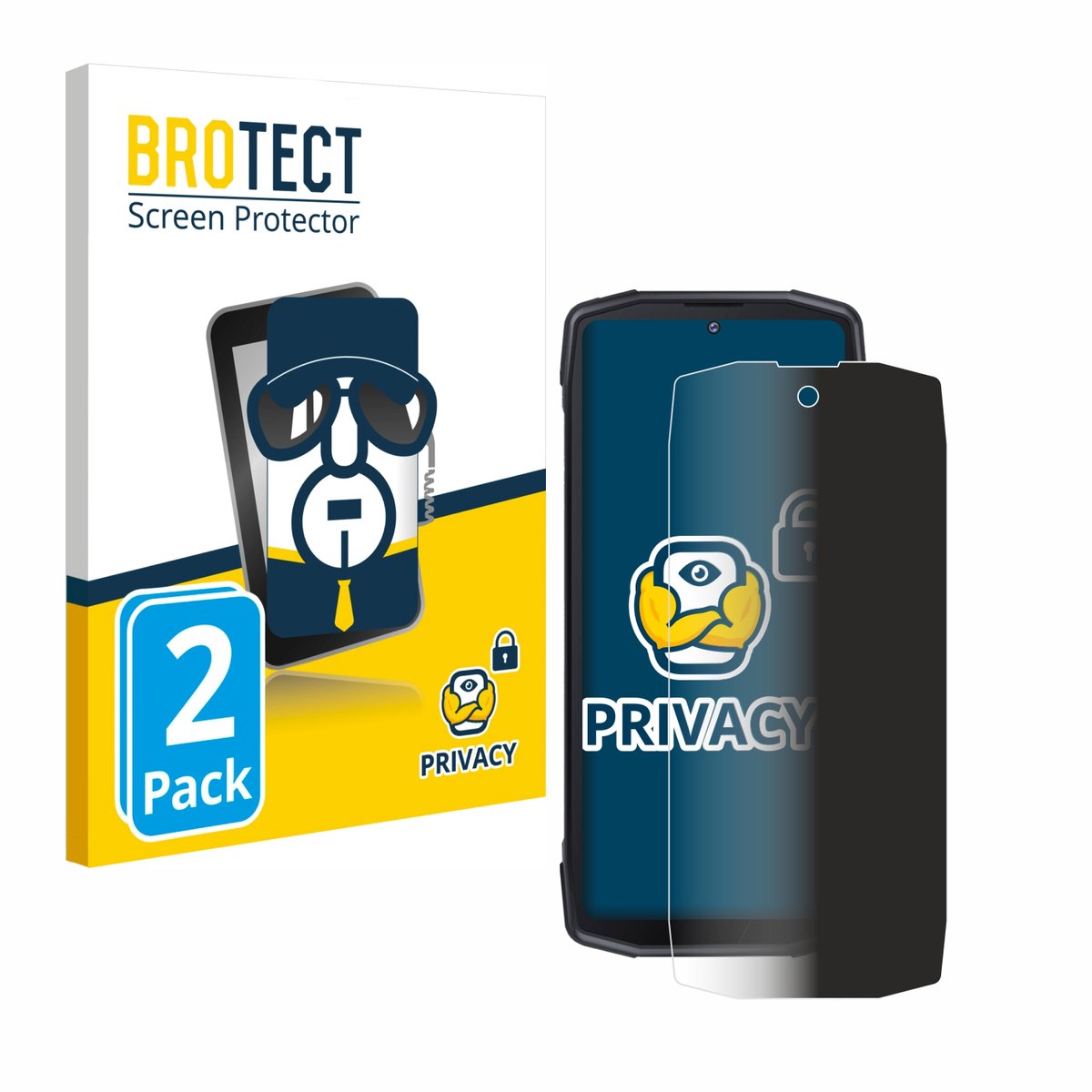 BROTECT - privacy screenprotector voor Cubot King Kong Star - Folie Beschermfolie Blauwlichtfilter 2 Stuks