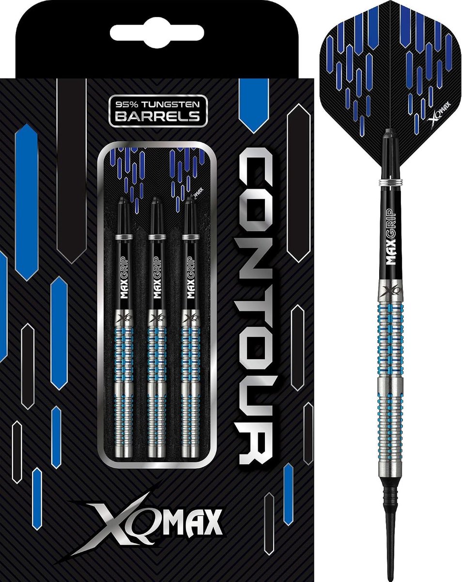 Darts set soft tip 18g - blauw titanium - perfecte grip - ideaal voor thuisgebruik - ShopVlot