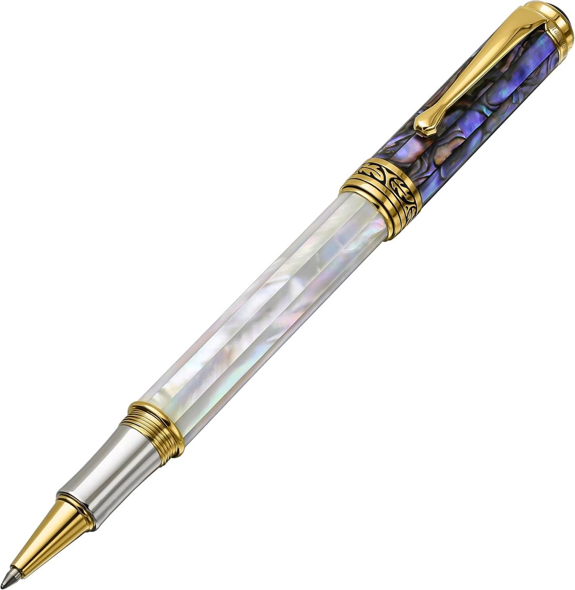 Rollerball pen finspetsig - oceanisch pärlemor - handgemaakt - luxe schrijfervaring - ShopVlot