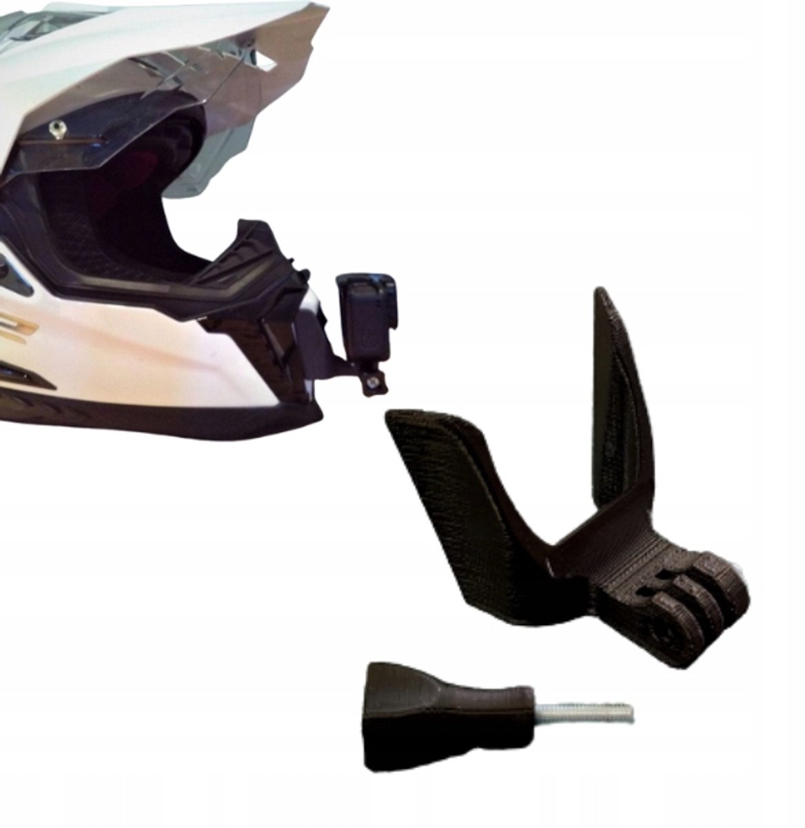 Merkloze Helmbevestiging voor Sportcamera, 3D Geprint