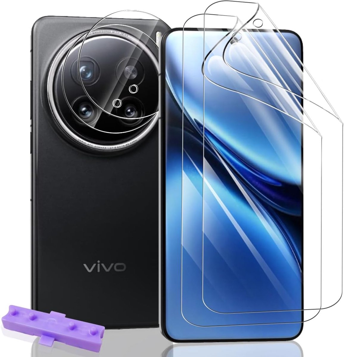 Screen protector VIVO X200 Pro - 2x gehard glas + 2x camera bescherming - Bubble-free TPU film - Maximale bescherming - ShopVlot