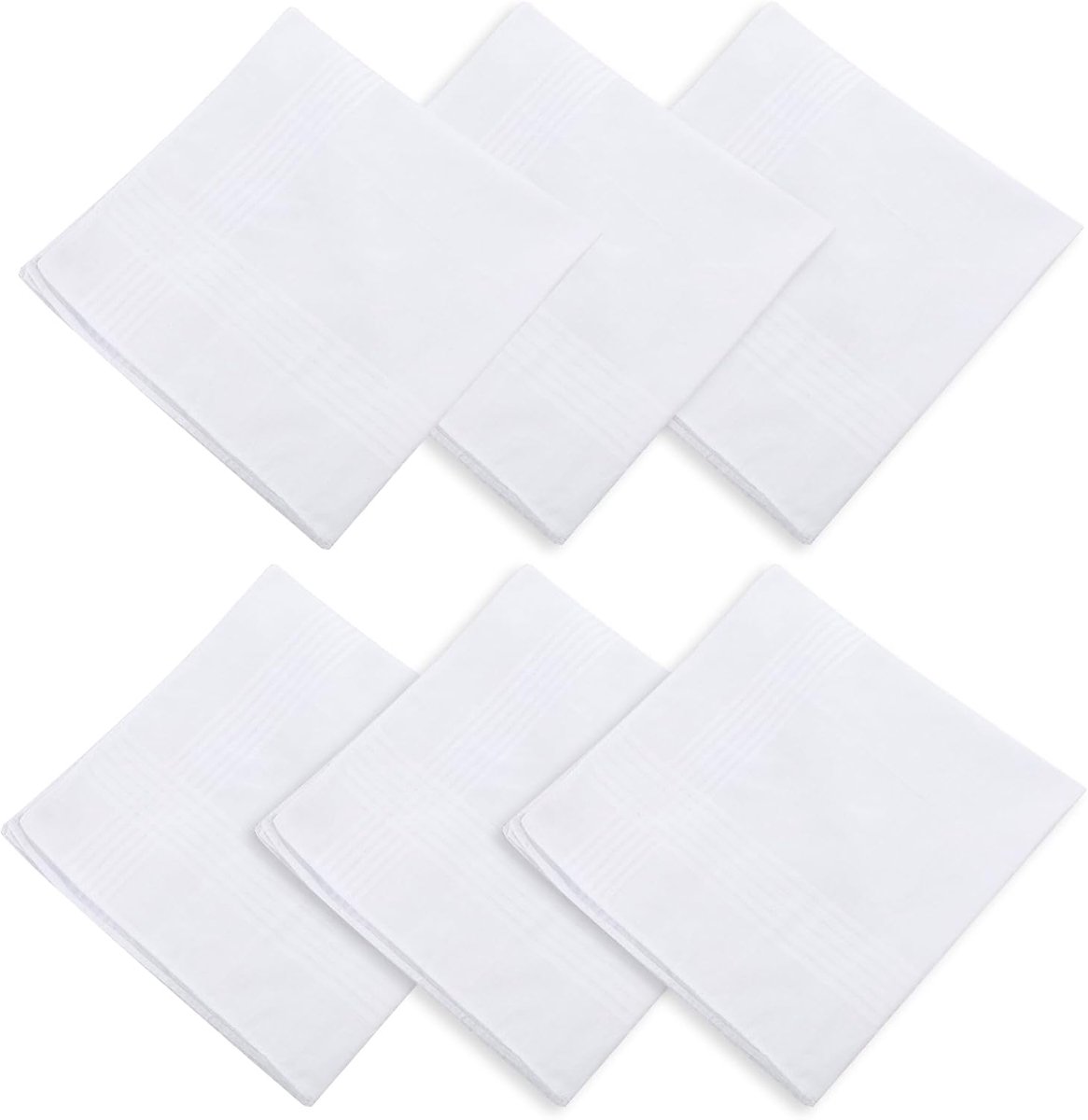 Witte zakdoeken 40 x 40 cm - katoen - set van 6 - zacht voor trouwceremonies - ShopVlot