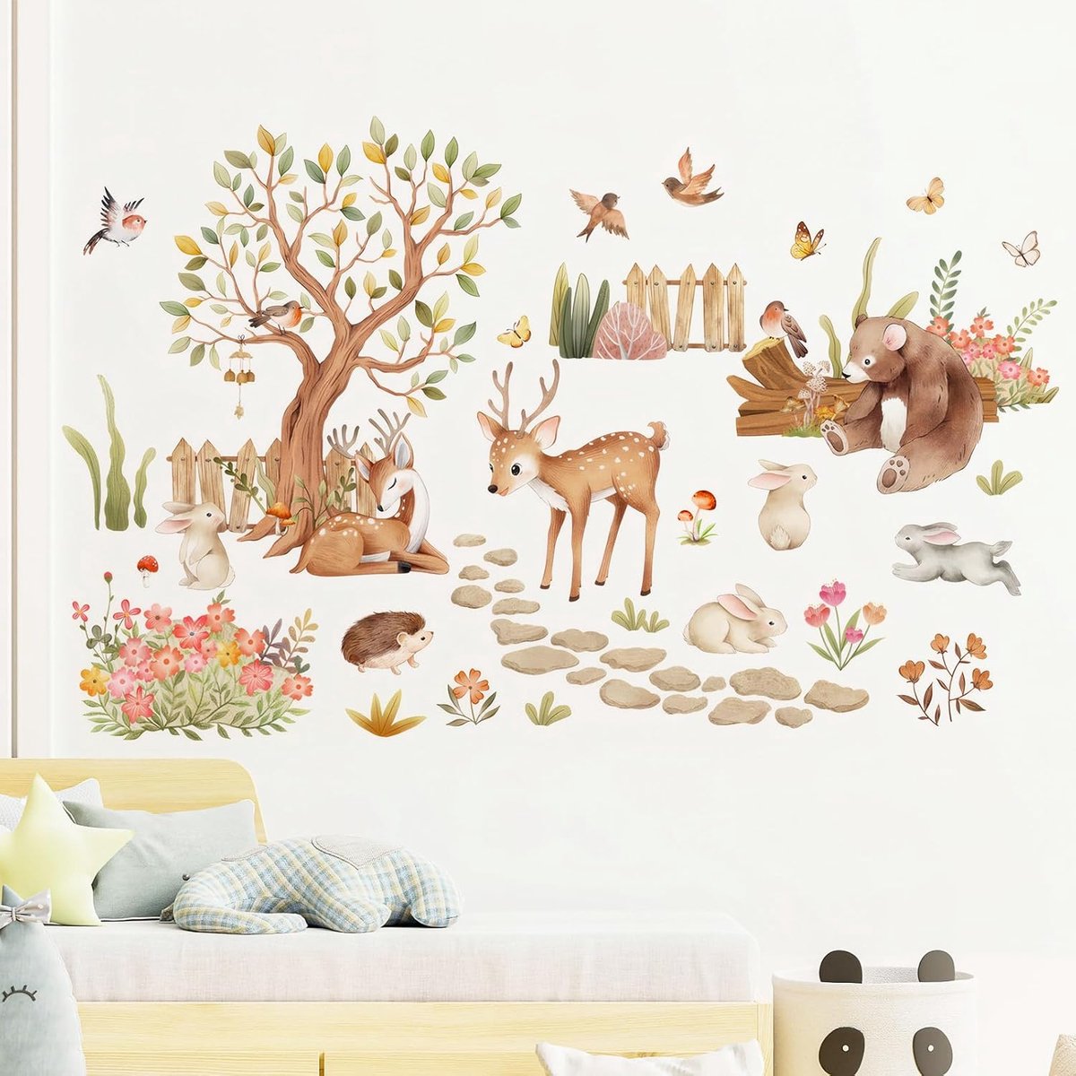 Wandstickers bosdieren - Verwijderbaar PVC - Waterschadebestendig - Ideaal voor kinderkamer - ShopVlot
