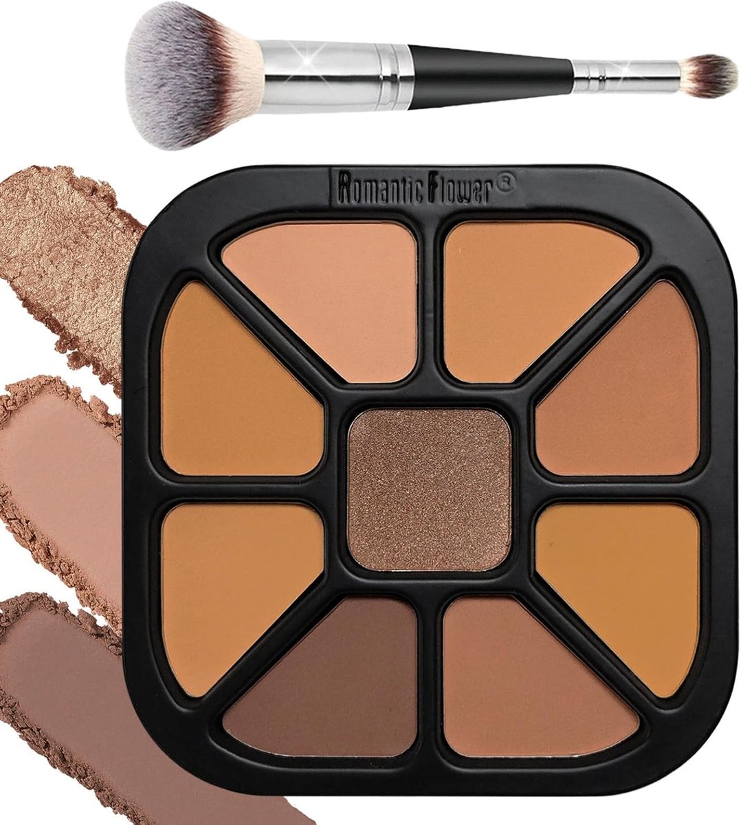 Contour Palette - 9-kleuren poeder - met dubbele kwast - voor een perfecte gelaatscontour - ShopVlot