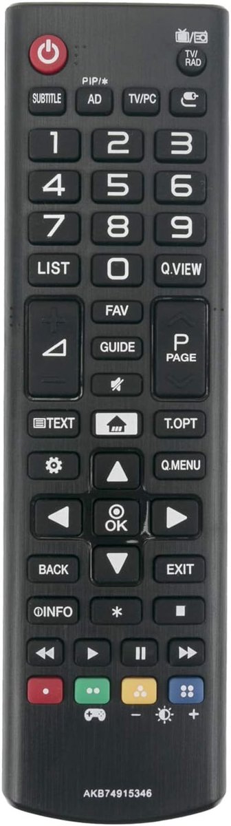 Afstandsbediening AKB74915346 - Geschikt voor LG LED LCD TV - Eenvoudige bediening - Plug & Play - ShopVlot