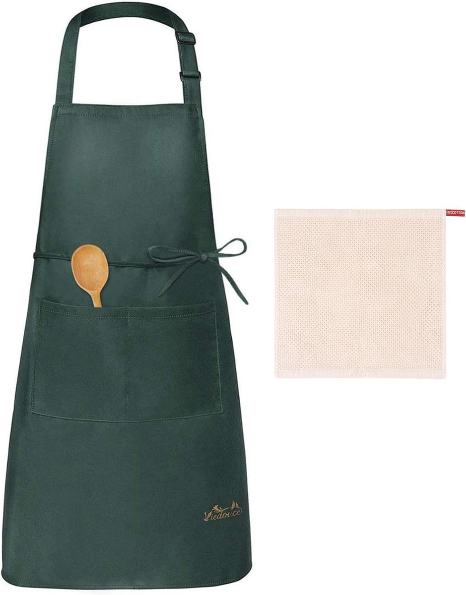 Kookschort waterdicht - verstelbaar met zakken - eenvoudig te reinigen - ideaal voor koken en grillen - ShopVlot