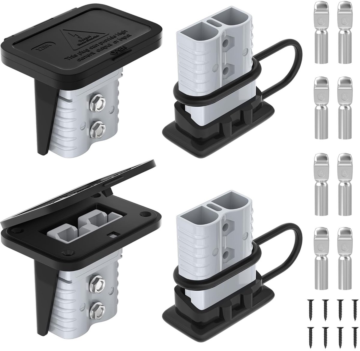 Accu-snelkoppeling 120 A - Inbouwplaat met kabelconnector - Geschikt voor 2, 4 en 6 AWG - Eenvoudige montage - ShopVlot