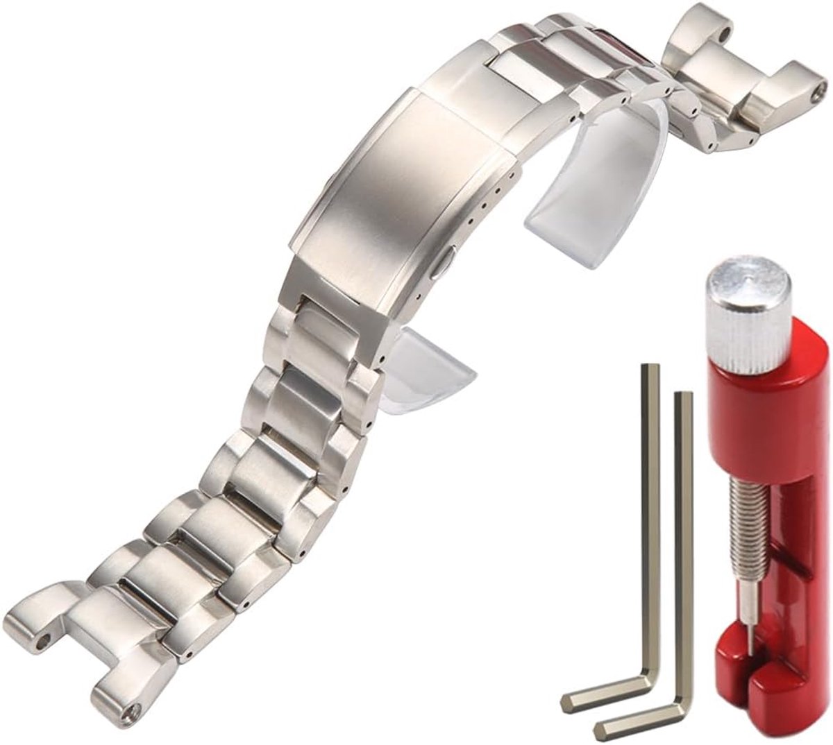 Vervangende horlogeband 22mm - Rvs - Geschikt voor Casio G-Shock G-Steel - Versterkt comfort - ShopVlot