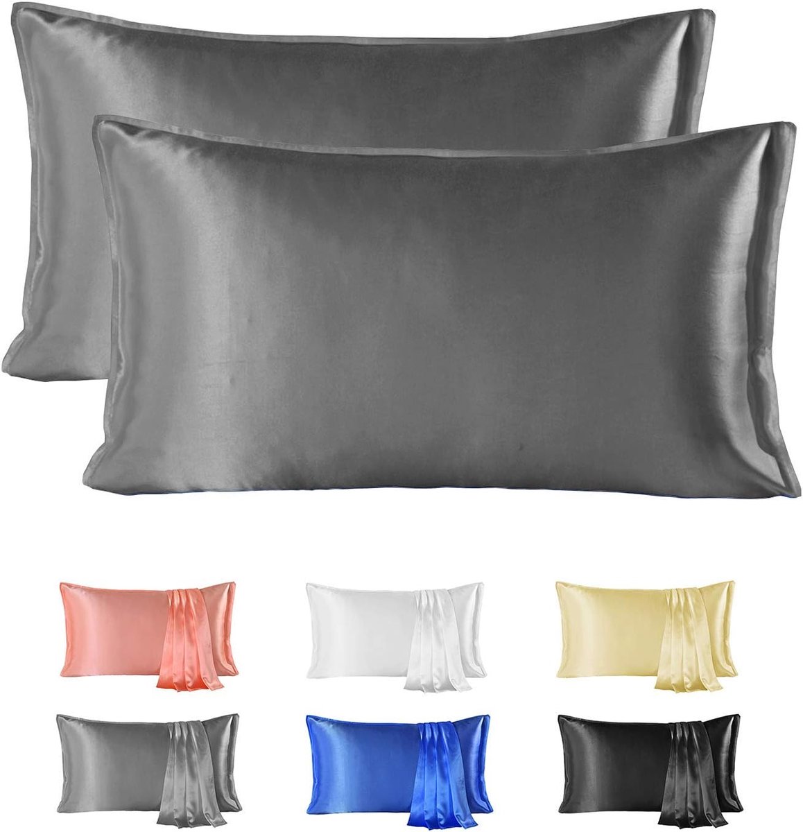 Zijden kussenslopen 50x75cm - 100% zijde en katoen - hypoallergeen - beschermt haar en huid - ShopVlot