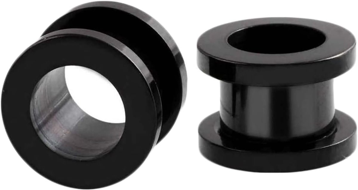 Tunnels gauges 14G - roestvrij staal - zwarte hoepels - stijlvolle body piercings - ShopVlot