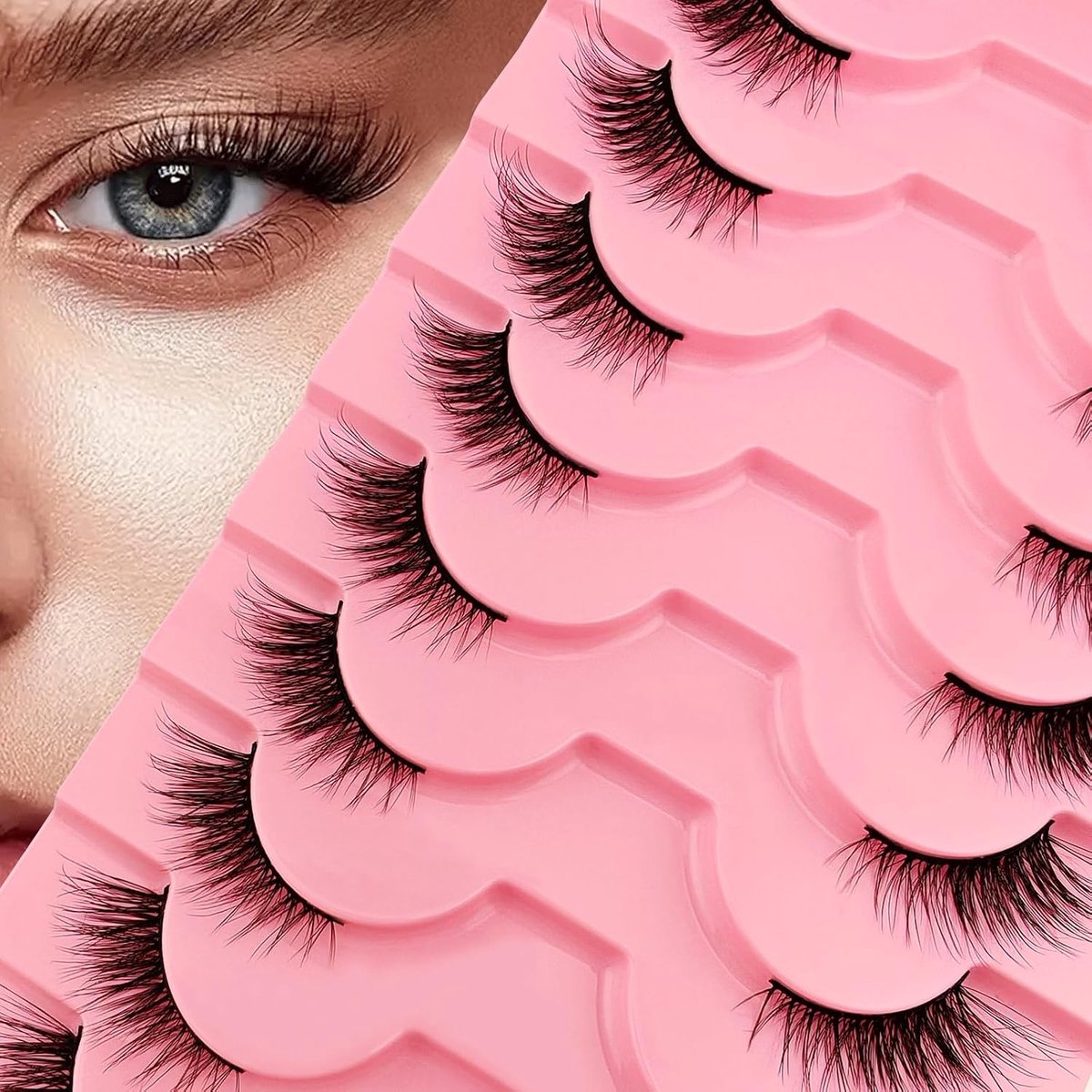 Half Wimpers 15 mm - Kat Oog Effect - 10 Paar - Natuurlijke Look - ShopVlot