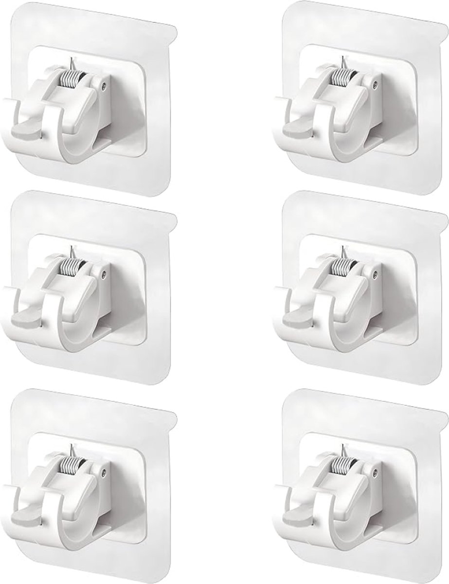 Arvion Zelfklevende Gordijnroedehouder - 6 Stuks - Spijkervrij - Verstelbaar - Wit