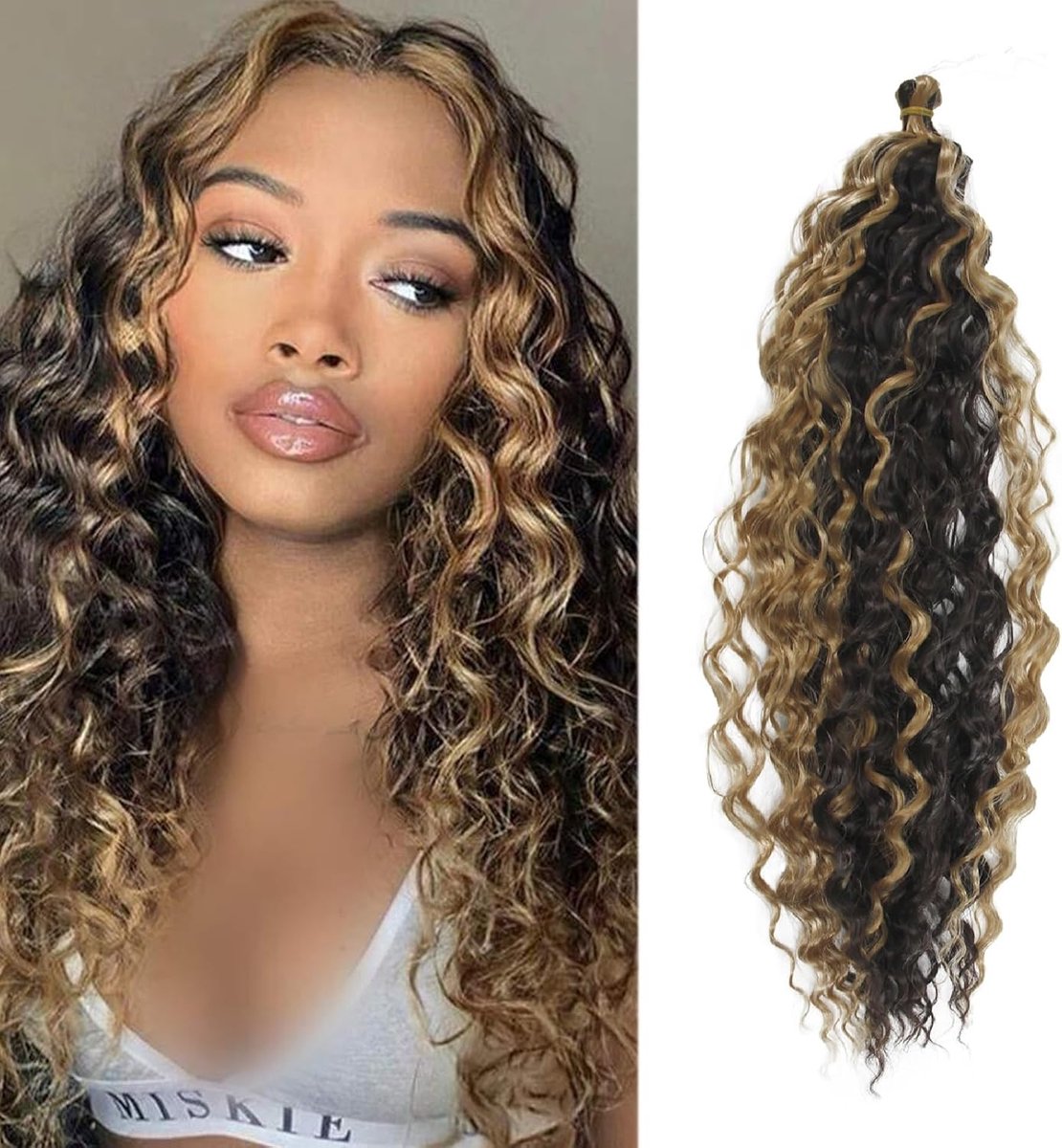 Crochet Haar Extensions 22 Inch - Diepe Twist Watergolf - Natuurlijke Glans - Geschikt voor Volle Kapsels - ShopVlot