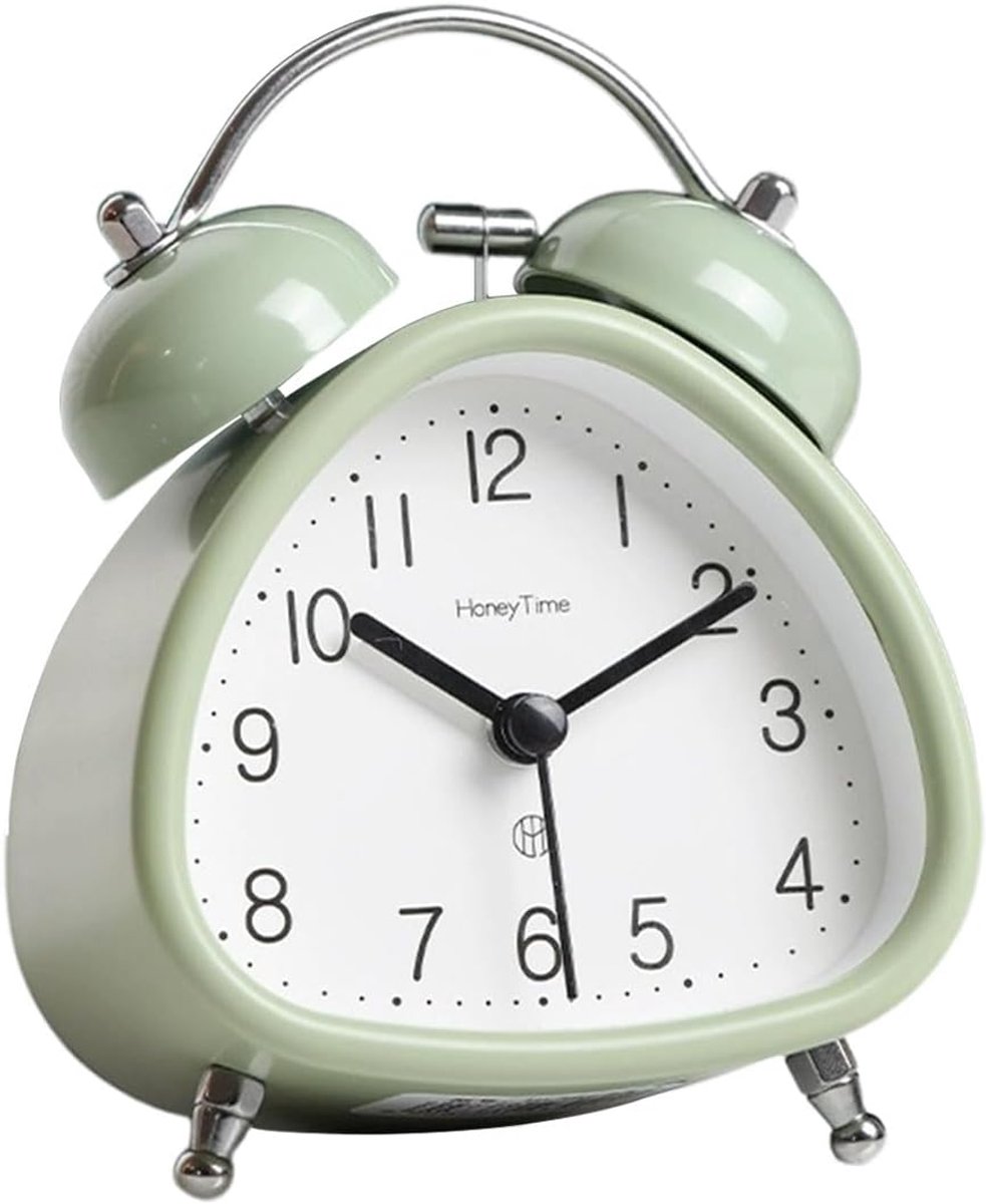 Alarmklok retro met dubbele klok - metalen constructie - stil en niet-tikkend - ideaal voor zware slapers - ShopVlot