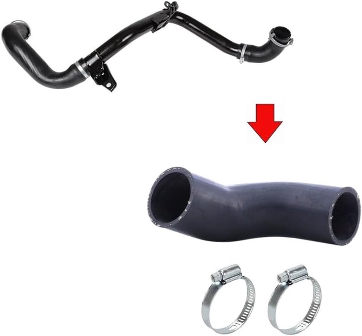 Intercooler slang links - voor Focus 1.6 Tdci - inclusief slangklemmen - betrouwbare vervangingsonderdeel - ShopVlot
