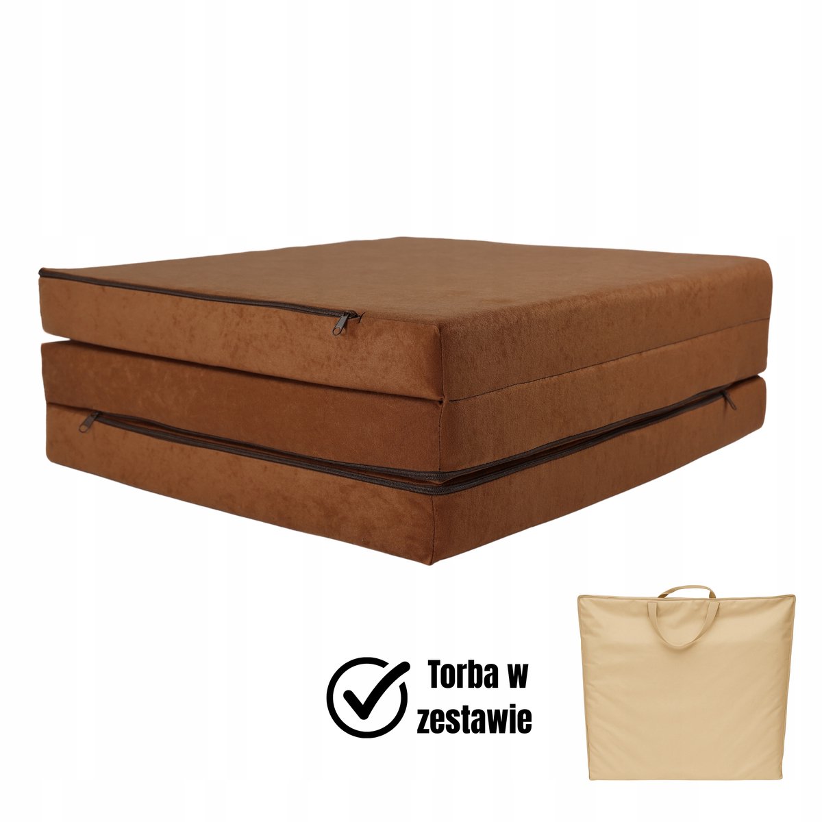 Opvouwbaar Kampeermatras 195x60x9cm - Bruin, comfortabel en compact