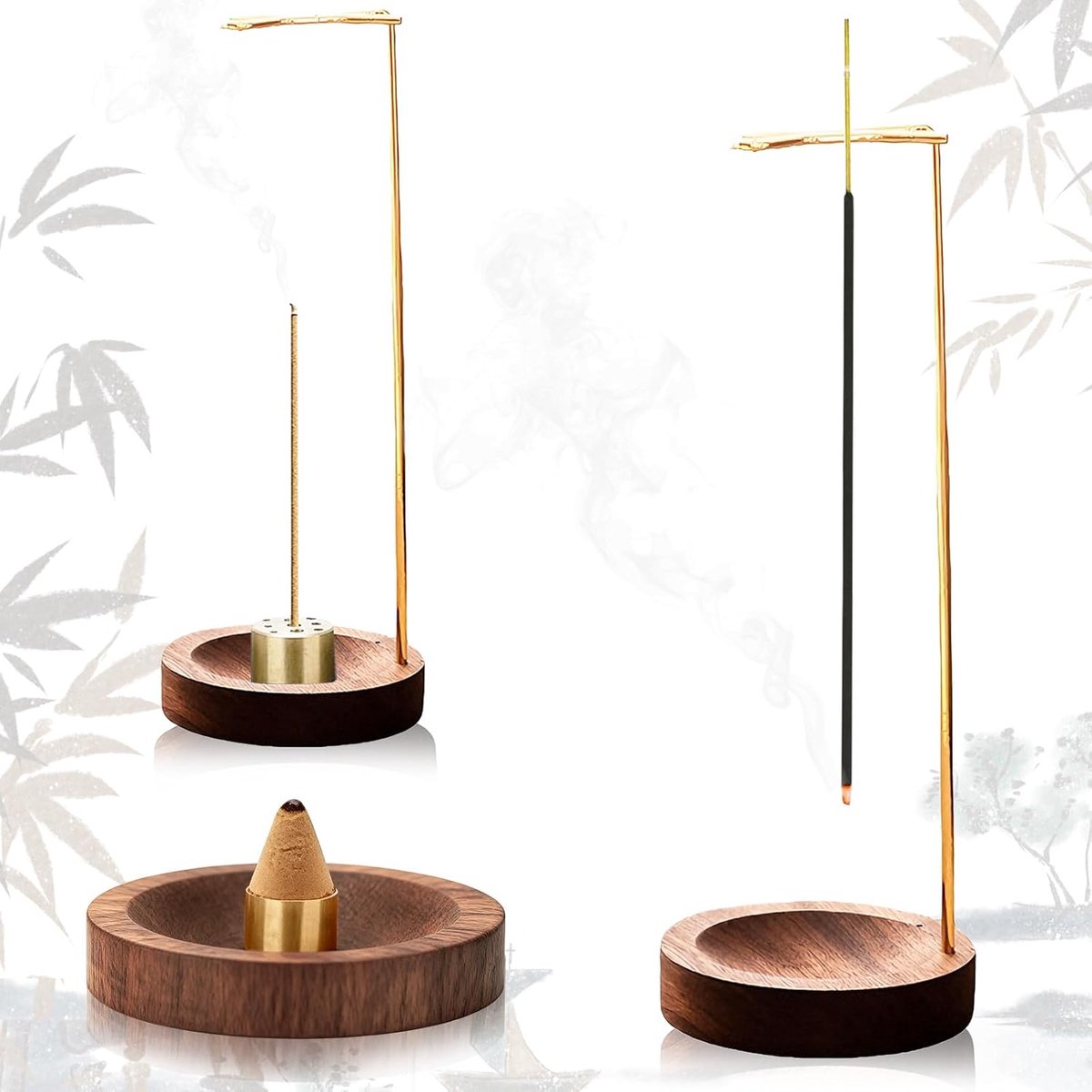 Incenshouder voor Sticks - Houten 2-in-1 Design - 9 Gaten Censer - Perfect voor Meditatie en Aromatherapie - ShopVlot
