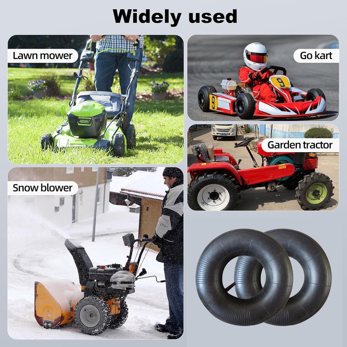 Hoes 3.25/3.00-8 - Directe mondklep - Geschikt voor grasmaaiers en karts - Hoge druk tot 30 PSI - ShopVlot