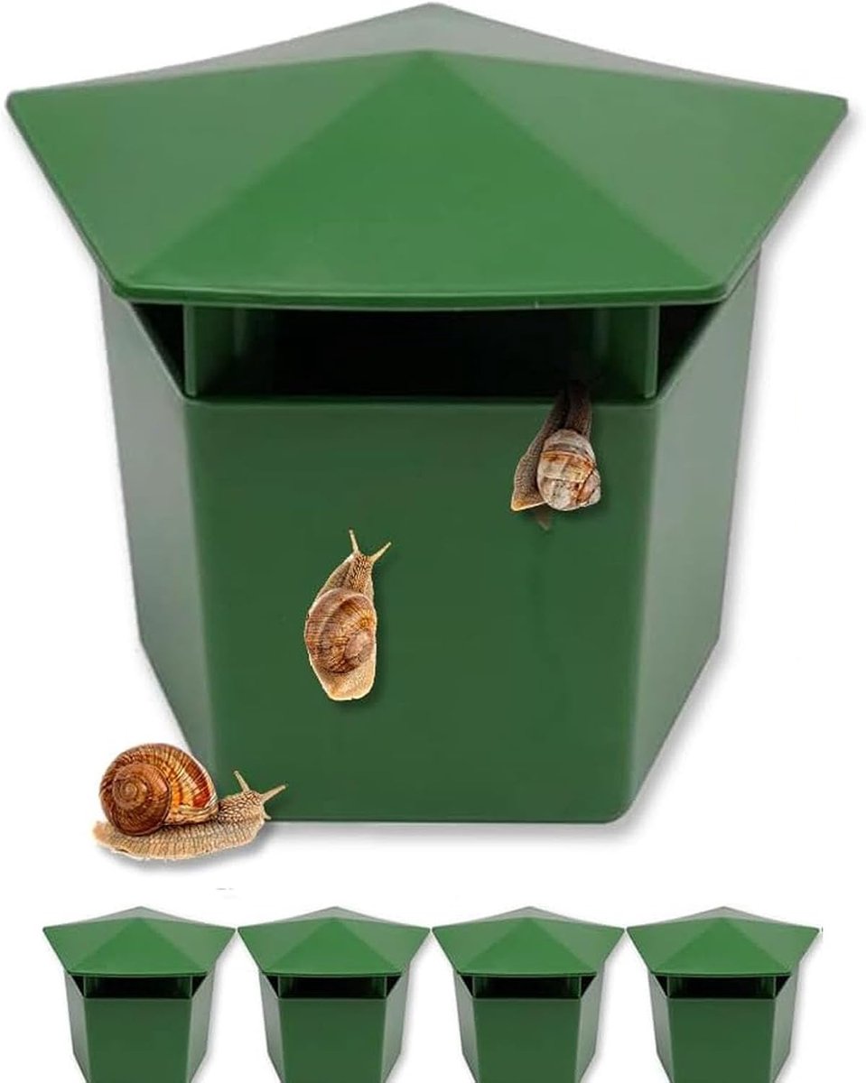 Snail trap 4 stuks - herbruikbaar plastic - effectieve slakkenbestrijding - veilig voor de tuin - ShopVlot