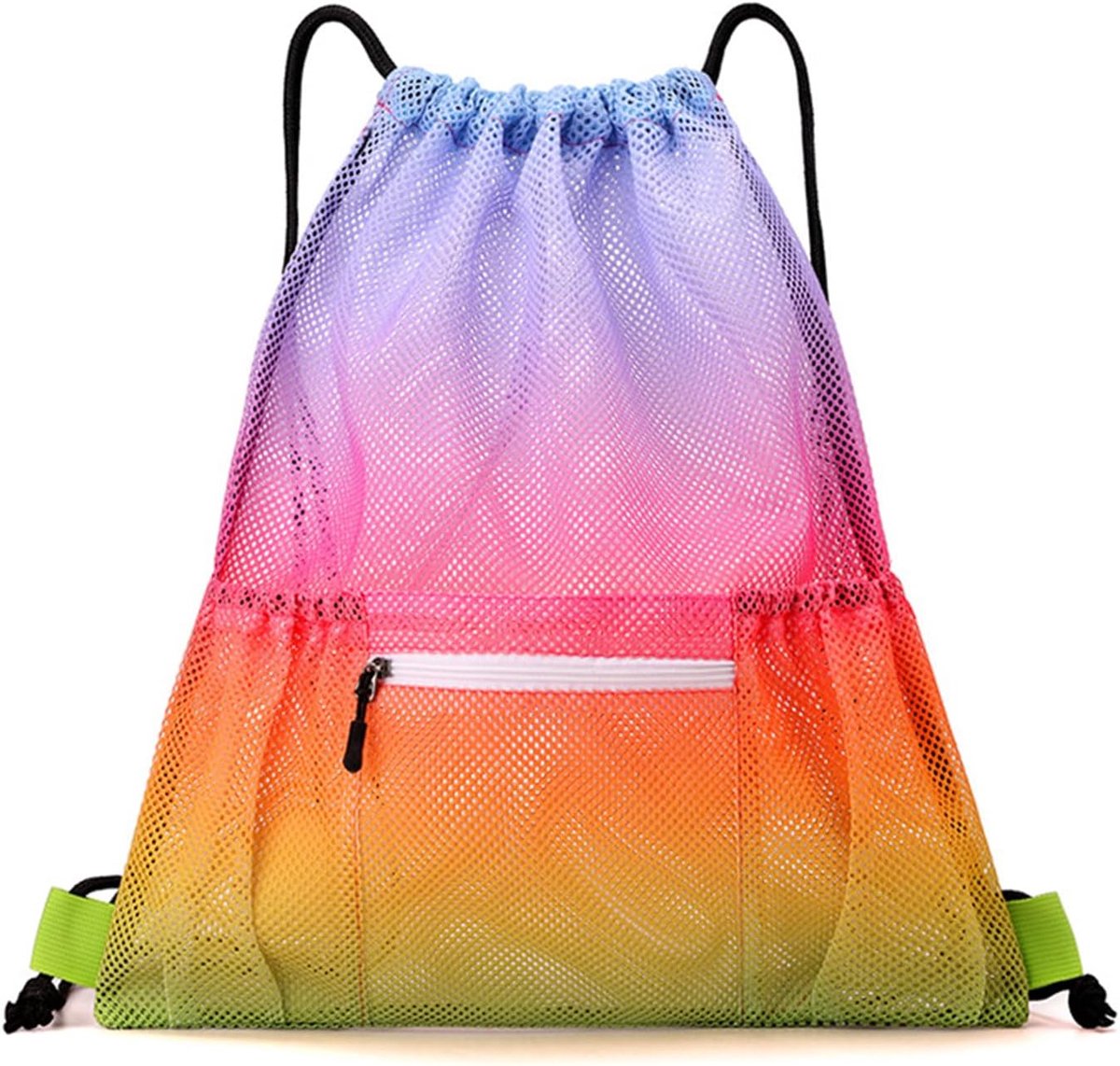 Mesh trekzak 41 x 49 cm - duurzame mesh tas - grote opslagcapaciteit - ideaal voor sport en school - ShopVlot