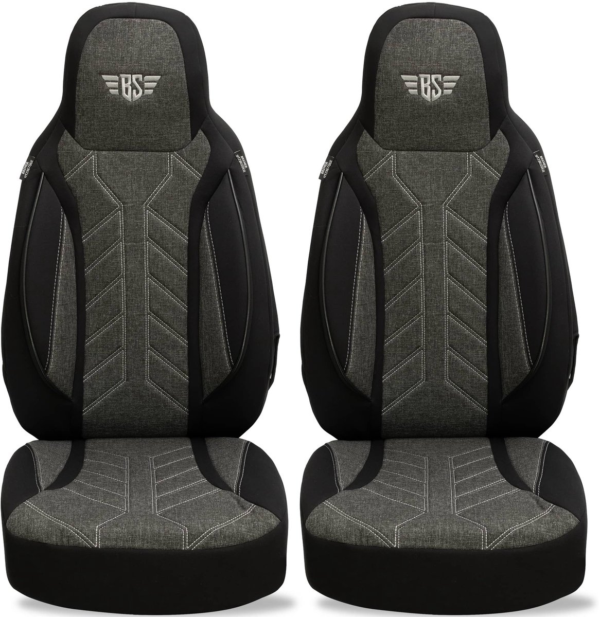 Autostoelhoezen voor Peugeot 508 BJ vanaf 2018 – Stoelhoezen voor bestuurder en passagier in Zwart/Antraciet