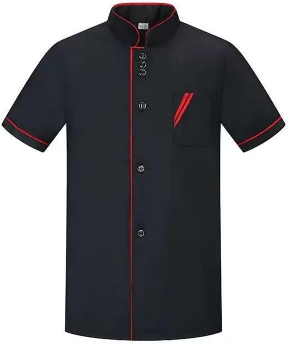 Kochjacke L - Kurzarm kookhemd - Atmungsactief materiaal - Professionele uitstraling voor chefs - ShopVlot